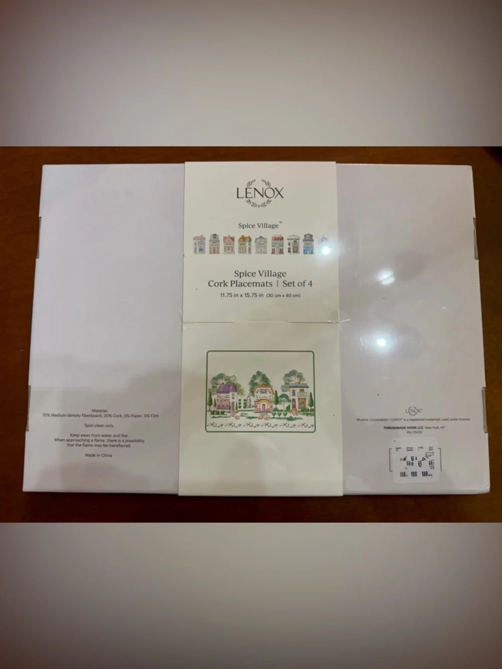 Lenox Spice Village Cork Placemat Set in White, Green & Multicolor - Picture 2 of 2